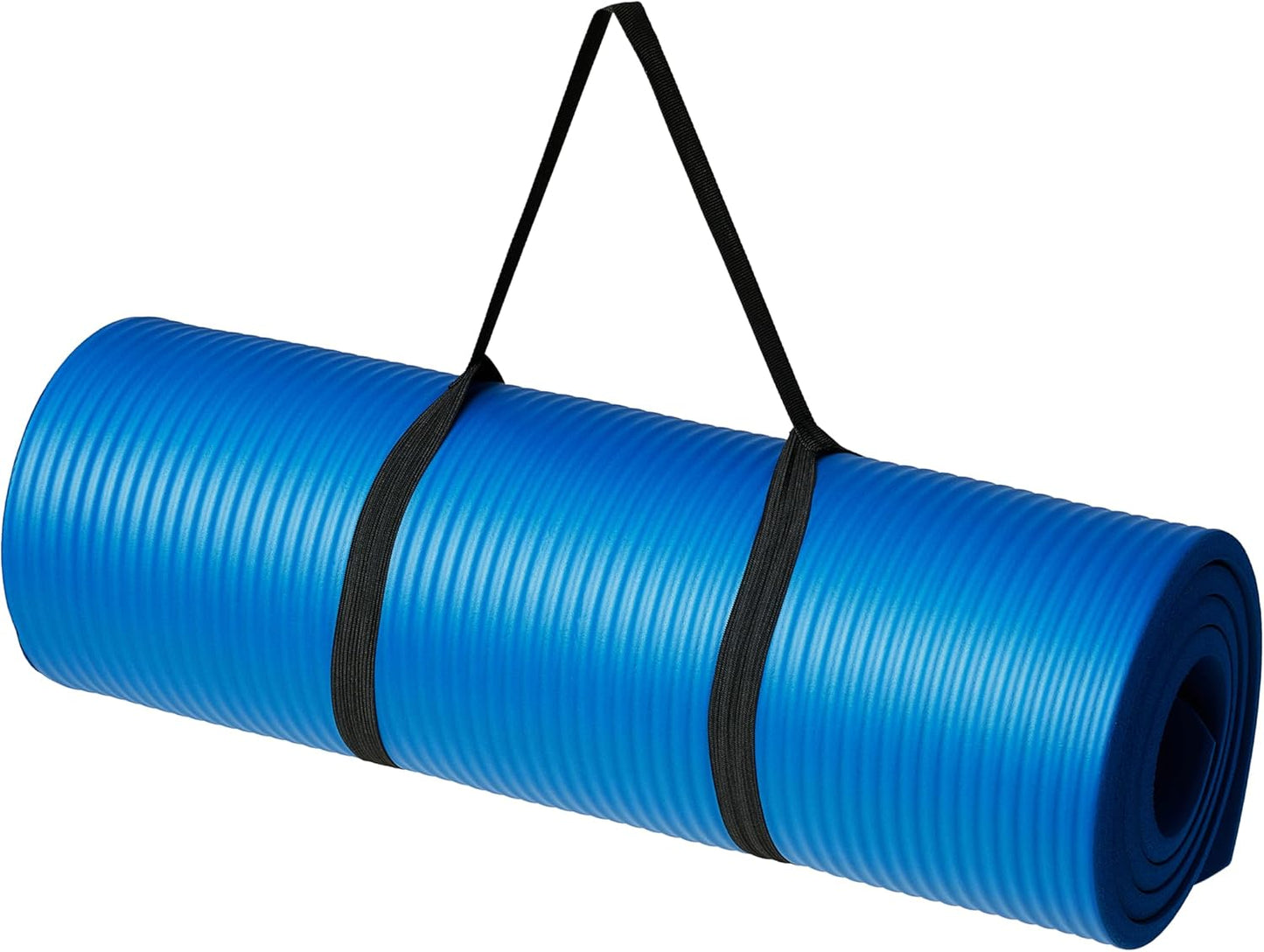 1/2 Inch Extra Thick Exercise Yoga Mat with Carrying Strap, Cushioned Support, for Fitness and Gym Workouts