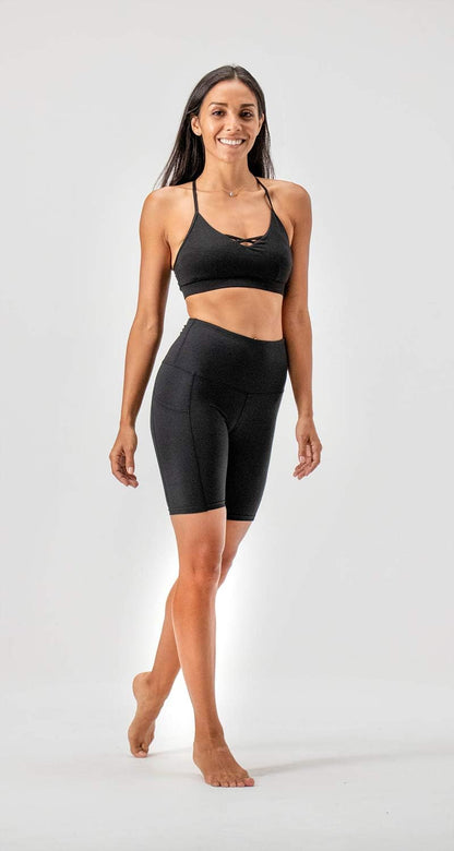 High Waist Yoga & Running Shorts for Women - 2-Pack with Convenient Side Pockets